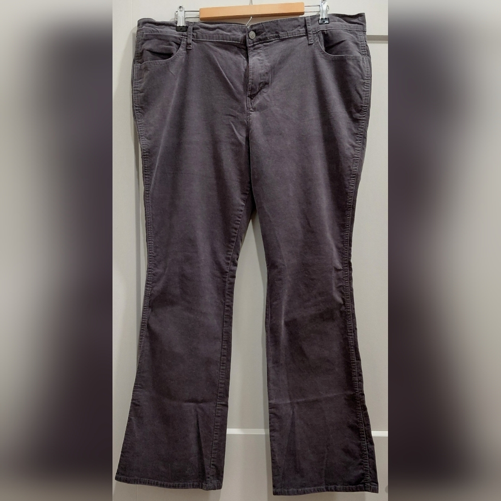 Old Navy Sz 18 Regular Midrise Bootcut Blank Slate(gray) Corduroy Jeans